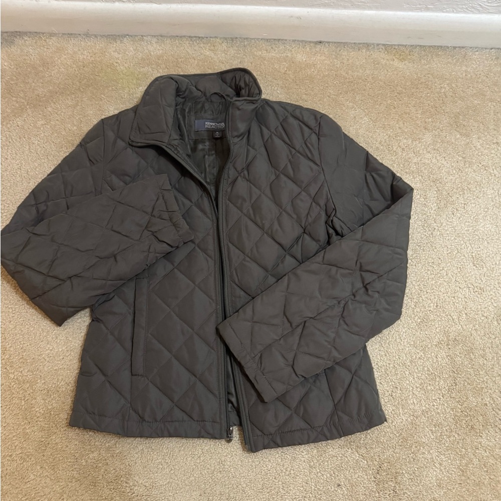 Kenneth Cole Reaction Olive Quilted Jacket